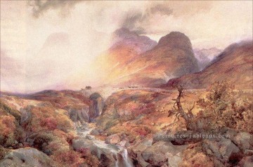 Pass à Glencoe Écosse paysage Thomas Moran montagnes Peinture à l'huile